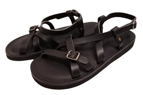 【Organic handloom GAYA ブラック】クロスストラップサンダル